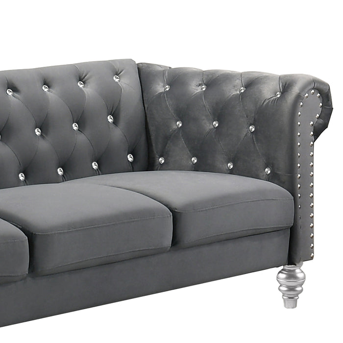Emma Crystal Sofa-Gray