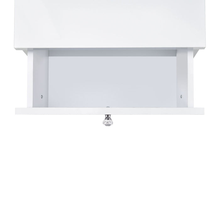 Vancouver Floor Mirror With Storage in White