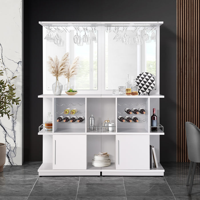Wendolyn Wine Cabinet with Light in Glossy White