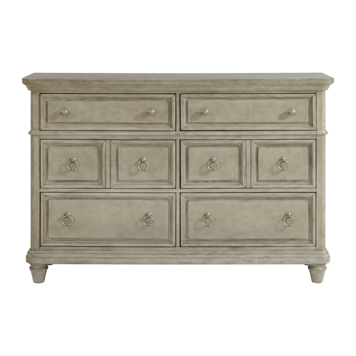 Whit-Ash 6-Drawer Dresser in Light Grey