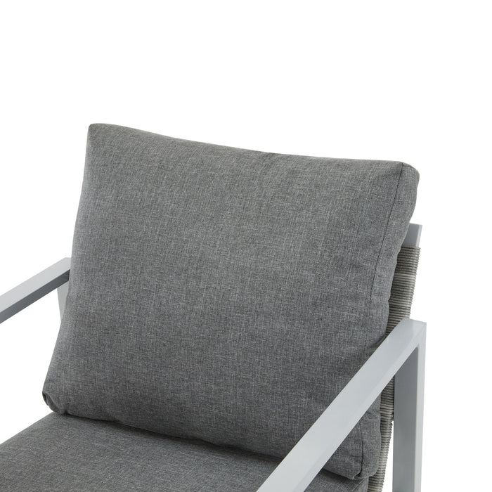 Modern Lounge Chair With Rope Accents And Cushions