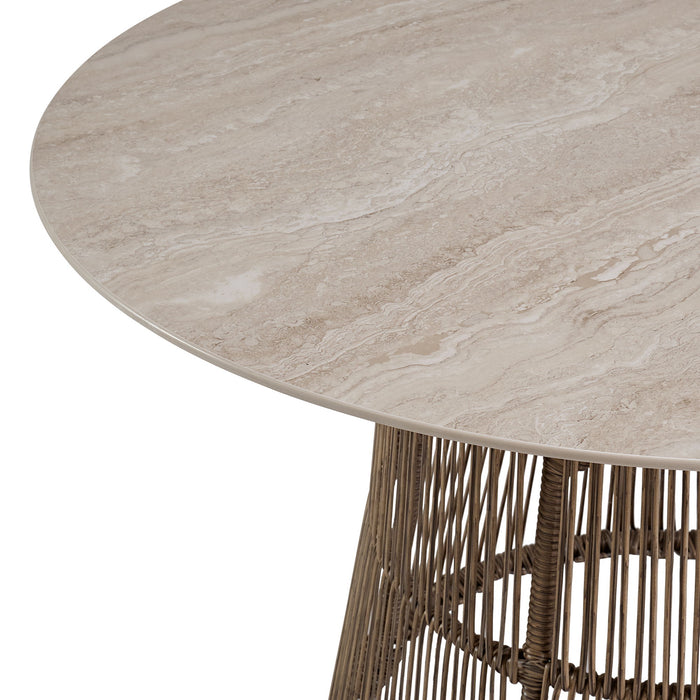 Alesso - Round Dining Table - Brown / Sand