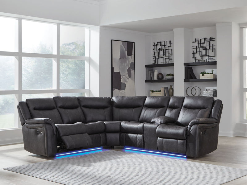 Sultan Meadow - 2-Piece Reclining Sectional - Carbon