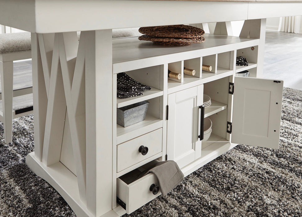 Americana Modern Dining - Island Counter-Height Extendable Dining Table - Cotton