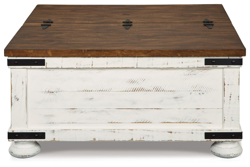Wystfield - Cocktail Table with Storage - White / Brown