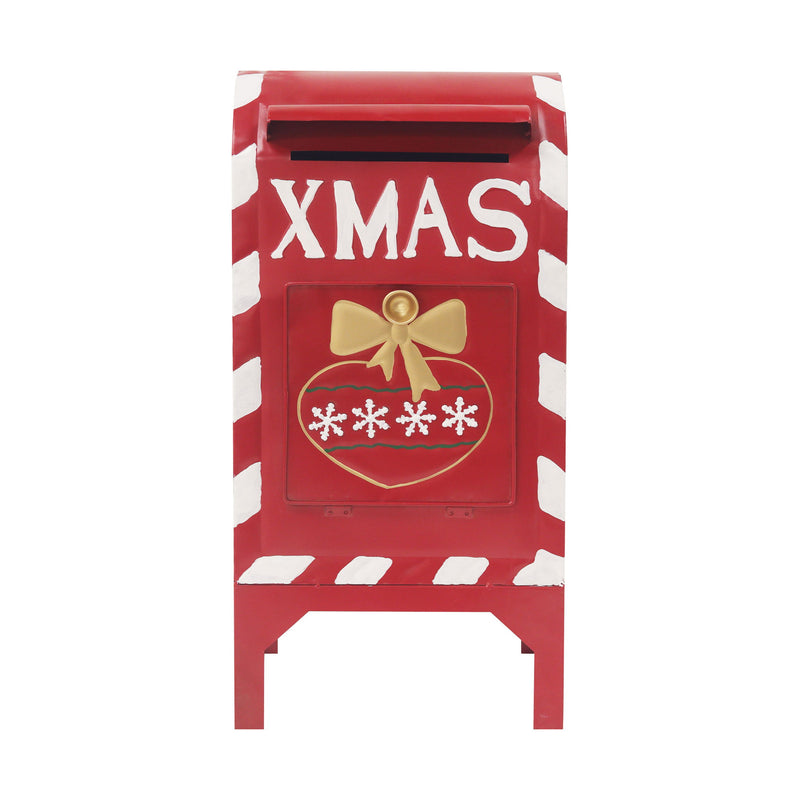 Christmas Mailbox Decoration With Festive Design, Classic Holiday Charm - Red