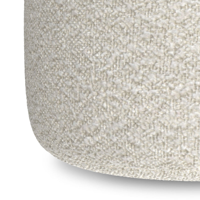 Chantal - Round Pouf - White