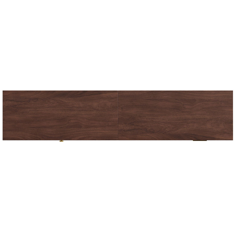 TV Stand With Sliding Doors And 2 Drawers For Living Room - Dark Brown