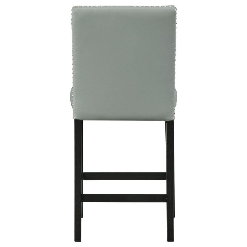 Francesca - Square 5 Piece Counter Height Dining Set, Table & Four PU Chairs - Gray / Marble