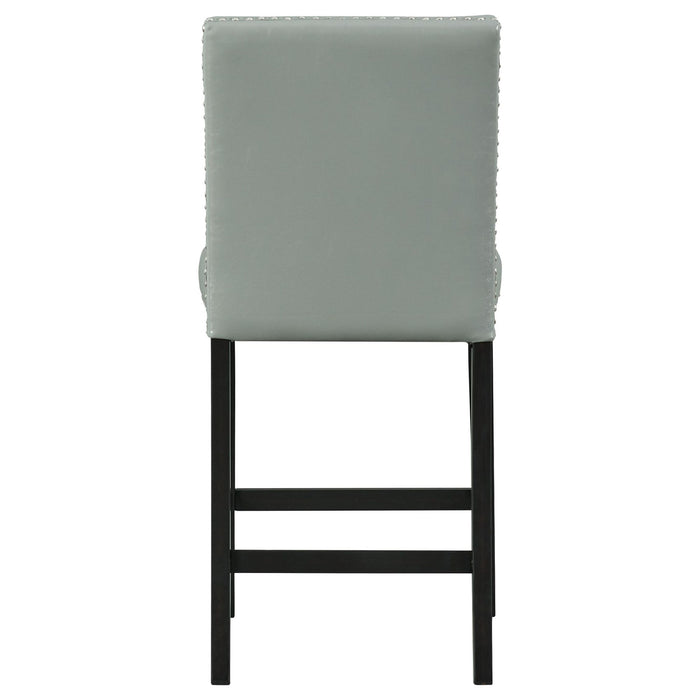 Francesca - Square 5 Piece Counter Height Dining Set, Table & Four PU Chairs - Gray / Marble