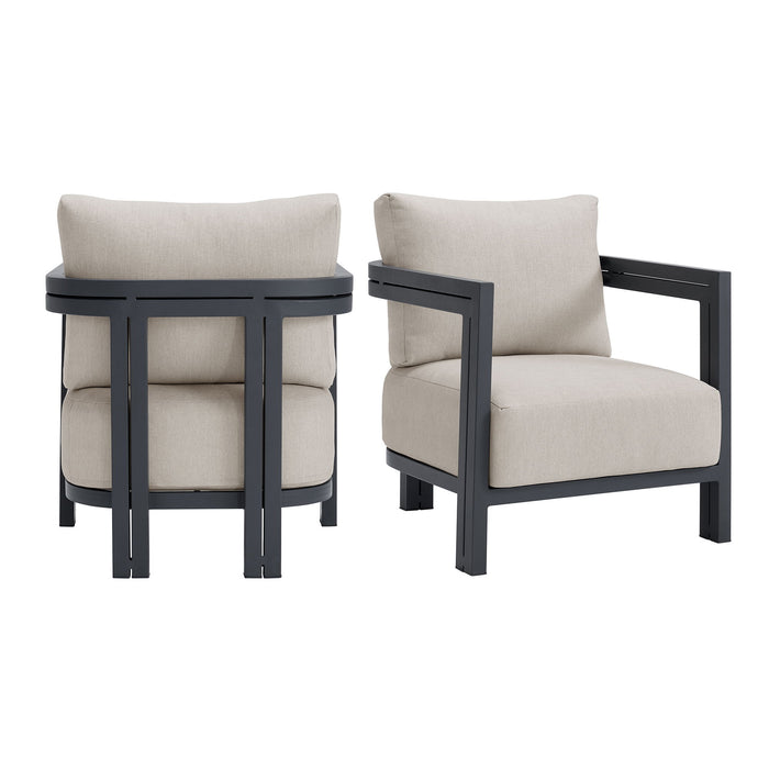 Playa - Chair (Set of 2) - Dark Gray / Beige