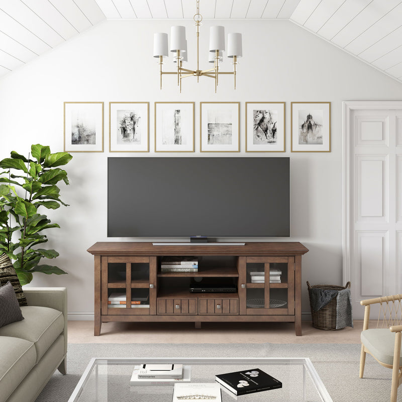 Acadian - TV Media Stand - Rustic Natural Aged Brown