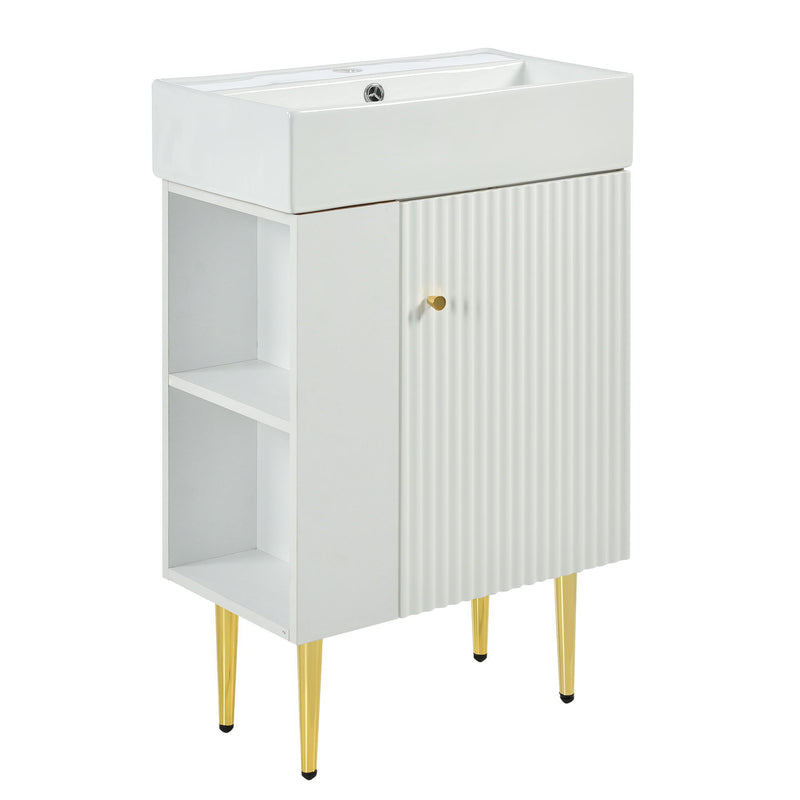 Bathroom Vanity, Combo Cabinet, Bathroom Storage Cabinet, Single Ceramic Sink
