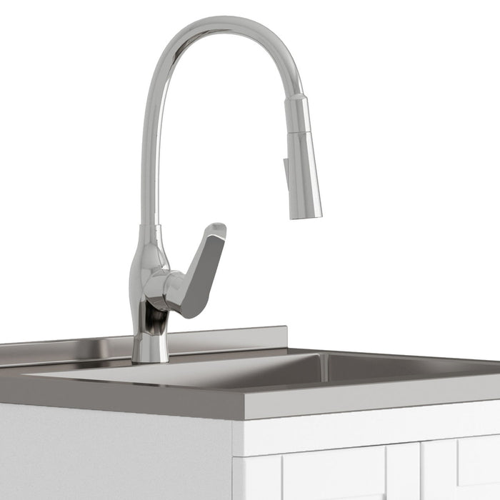 Reed - Deluxe Laundry Cabinet With Pull-Out Faucet And Stainless Steel Sink