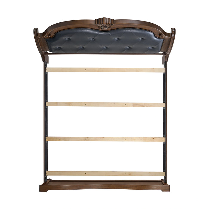 Cadenza UPH Bedroom Set with Black PU in Brown