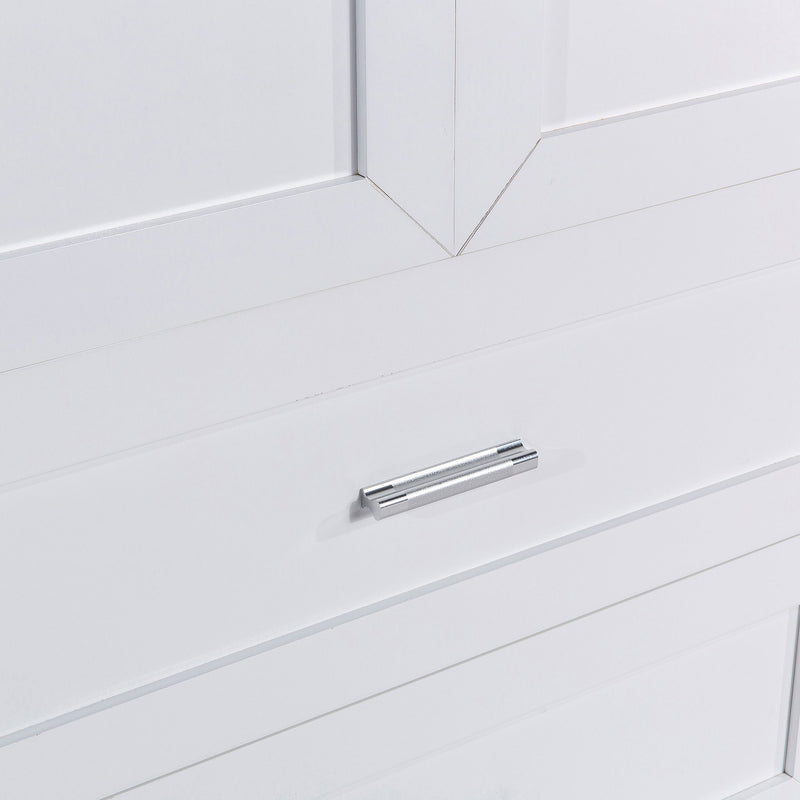 Tall Bathroom Storage Cabinet With 2 Doors And Drawers, Adjustable Shelf