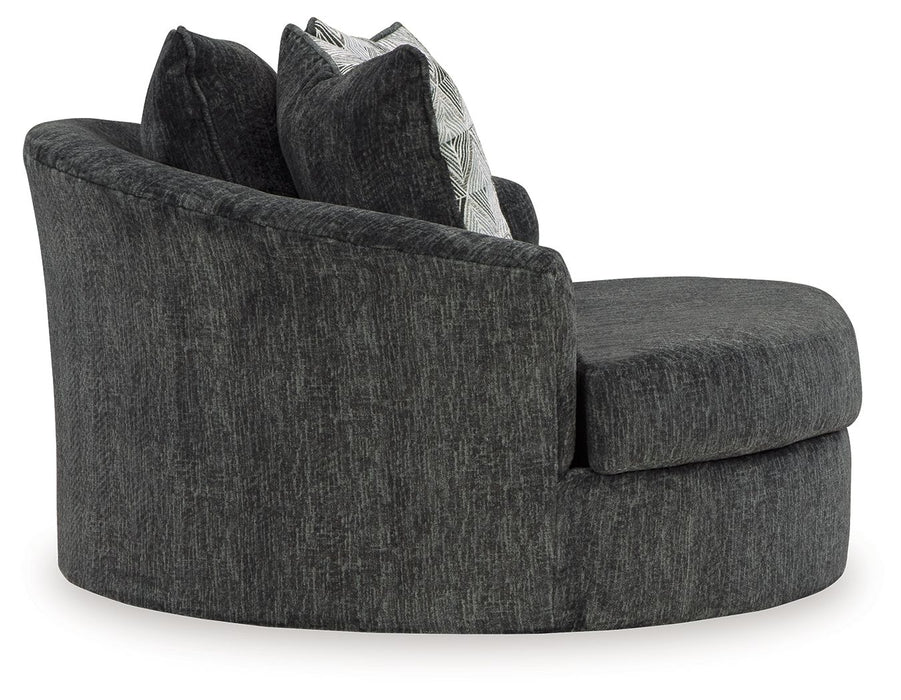 Biddeford - Oversized Swivel Accent Chair - Shadow