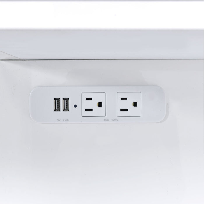 Jacey - Complete Vanity With Lightbulbs - Glossy White