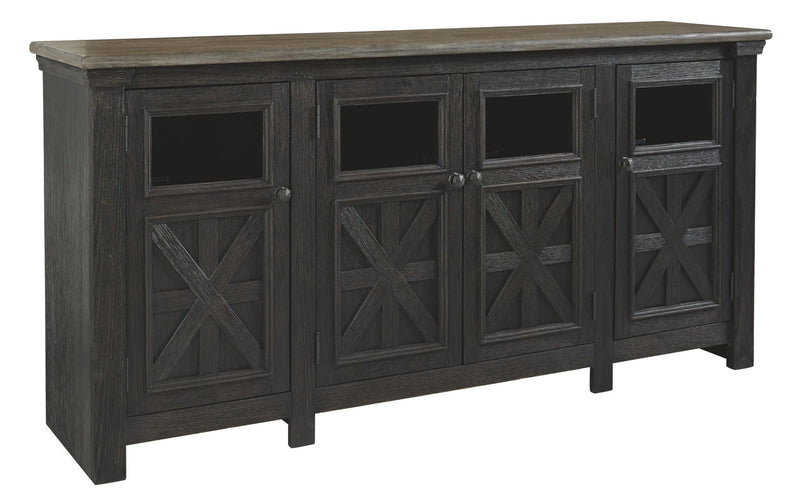 Tyler Creek - Extra Large TV Stand - Black / Gray