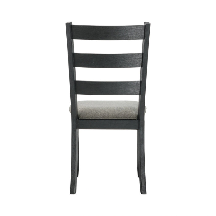 Martin Side Chair with Grey Fabric - Black Finish (2 Per Carton)
