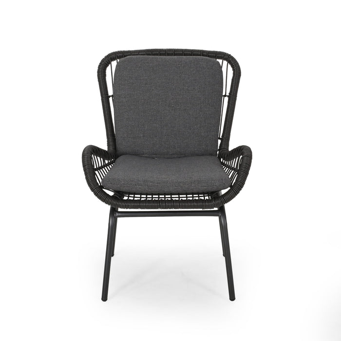 Outdoor Wicker Club Chair With Cushions (Set of 2)