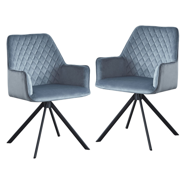 Modern Desk Chair No Wheel, Ergonomic Office Chair Home Office Upholstered Chair, Computer Chair For Bedroom, Reception Room, Living Room With Metal Legs - Blue