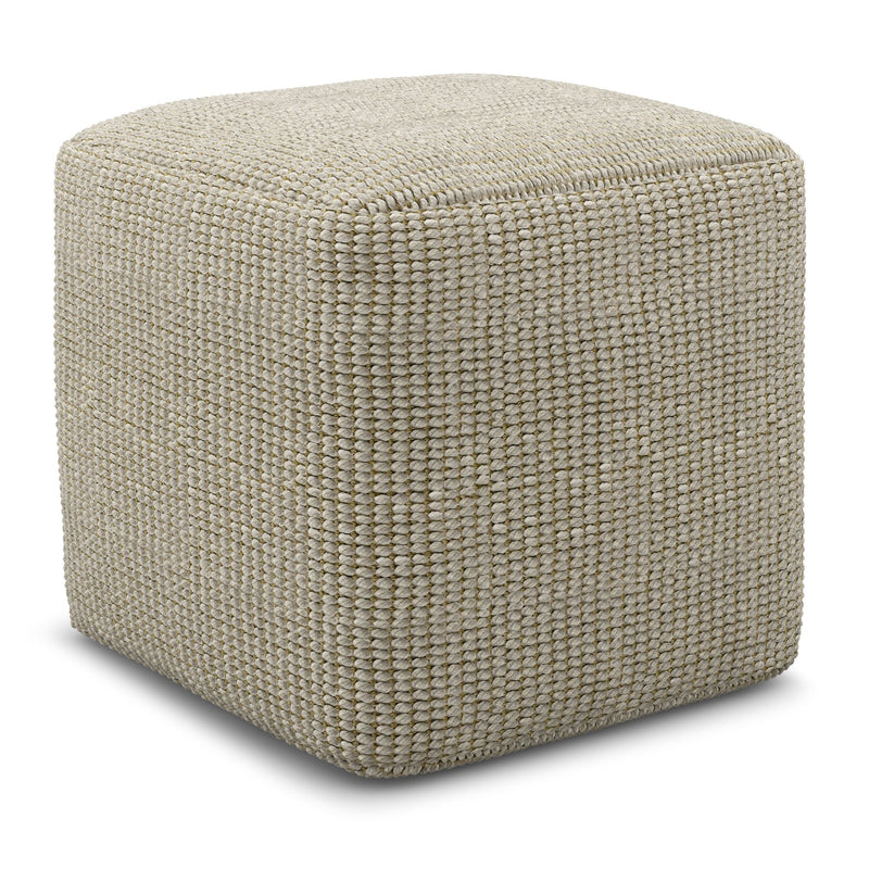 Zelma - Square Woven Outdoor / Indoor Pouf - Silver