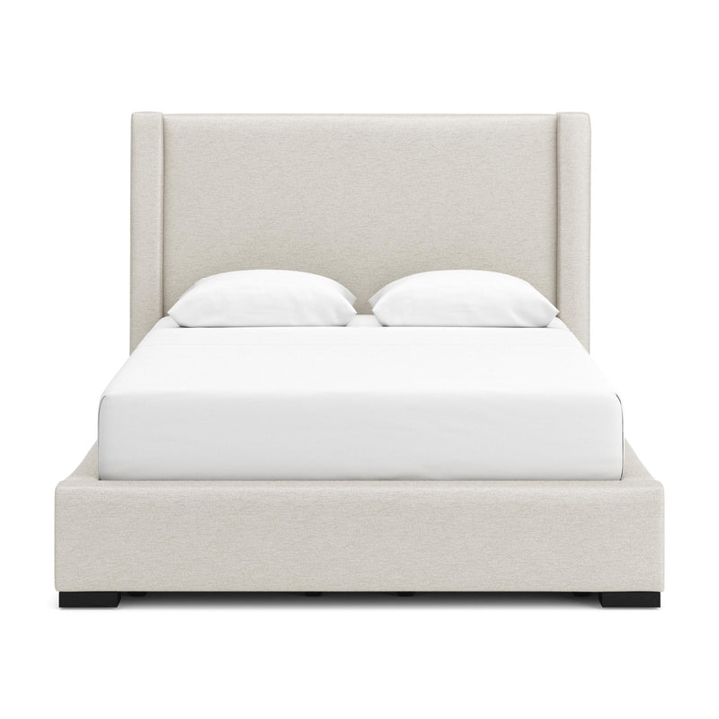 Brozmont - Queen Upholstered Storage Bed - Oatmeal