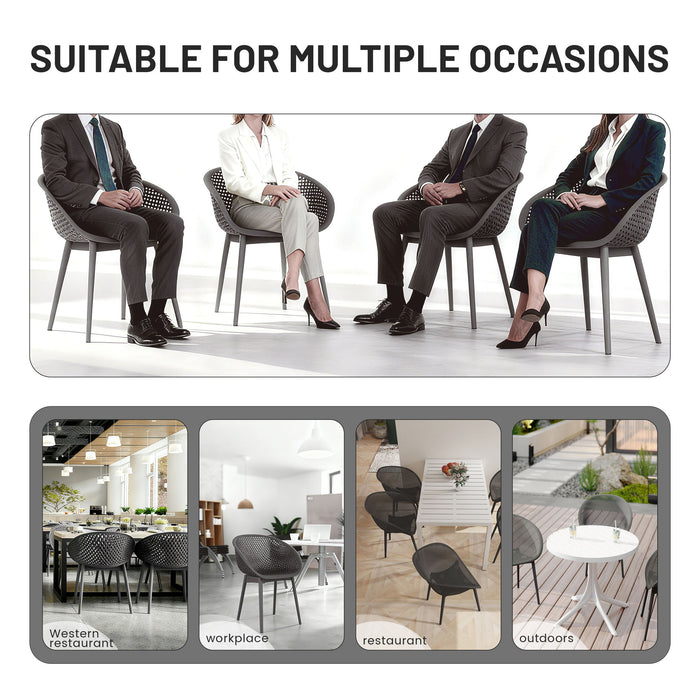 2 Piece Durable Single Chair With Hollow Out Design