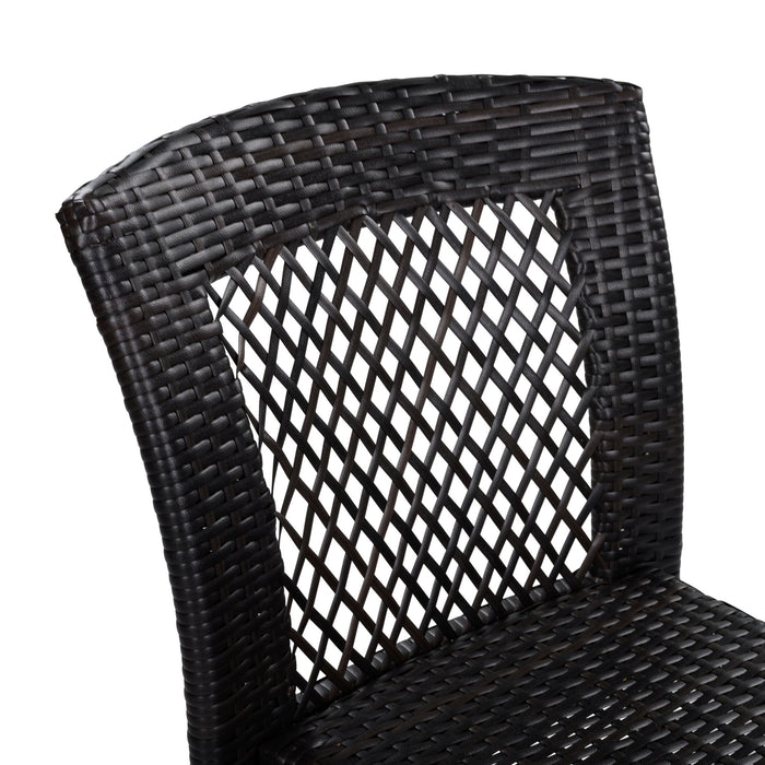 7 Piece Outdoor Patio Dining Set With Table & 6 Chairs - Brown / Brown Multi