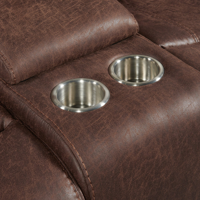 Atlantis 3PC Living Room Set in Heritage Brown-Sofa, Loveseat & Recliner