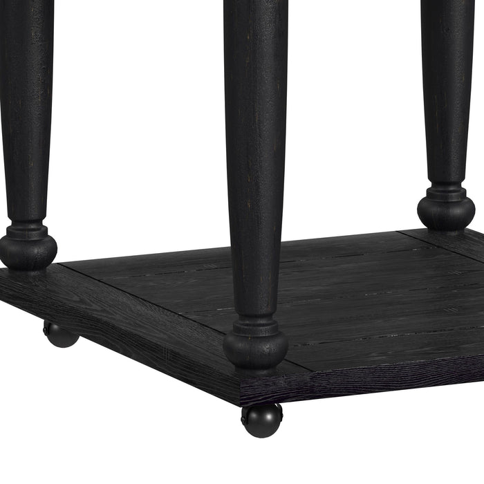 Heritage - Chopping Block Island With Casters - Oak Brown And Black