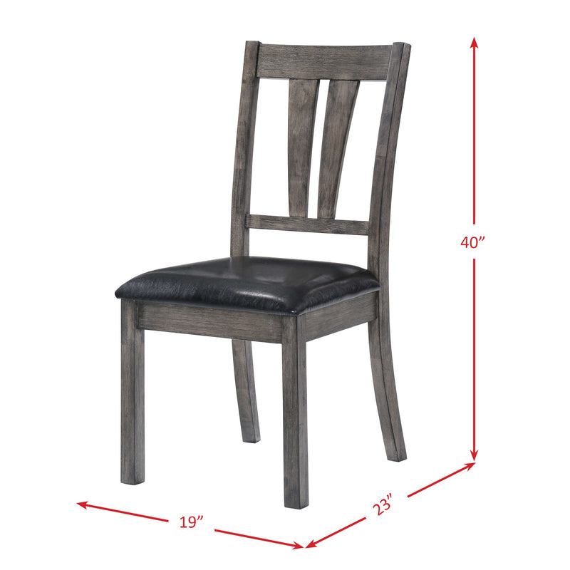 Nathan - Fan Back Chair With PU Seat (Set of 2) - Gray Oak