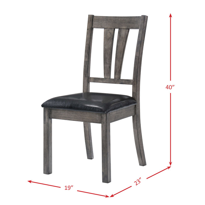 Nathan - Fan Back Chair With PU Seat (Set of 2) - Gray Oak