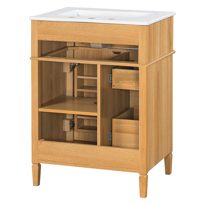 Bathroom Vanity With Flip Out Drawer, 2 Soft-Close Drawers