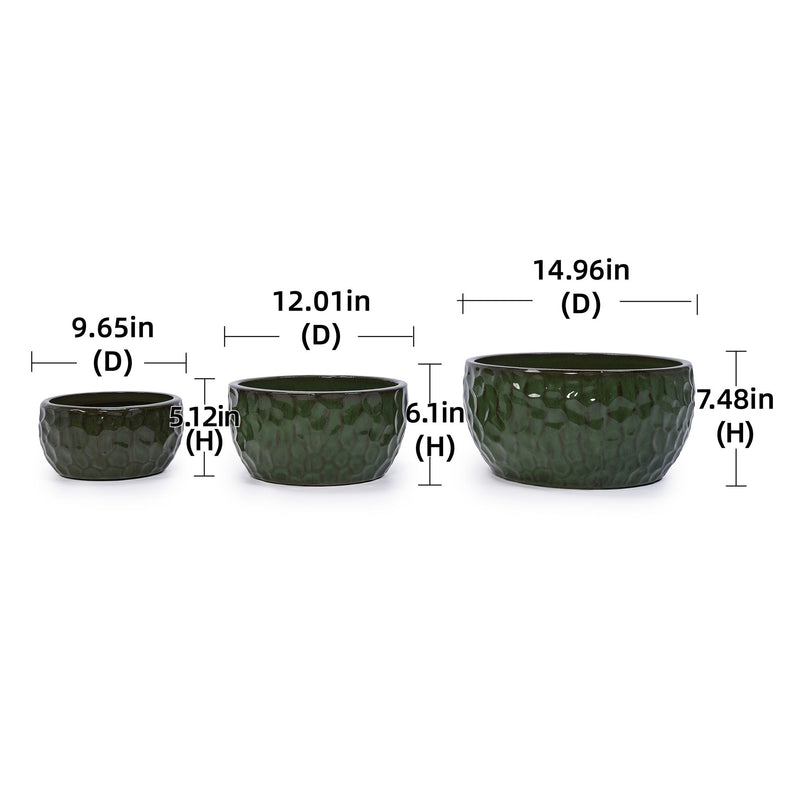 3 Pieces Ceramic Flowerpot