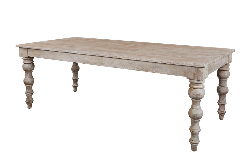 Crossings - Eden Rectangular Dining Table With 4 Upholstered Chairs - Toasted Tumbleweed & Green