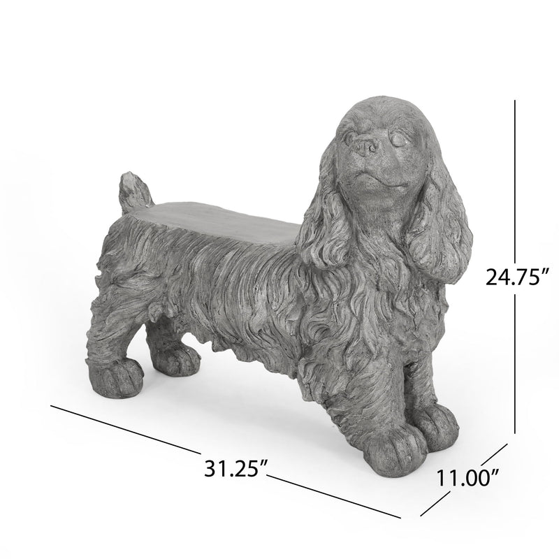 Cocker Spaniel Dog Statue - Gray