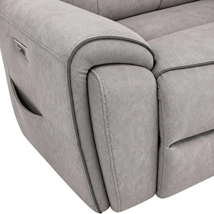Jackpot P1 Loveseat W/Console in Explore Light Grey