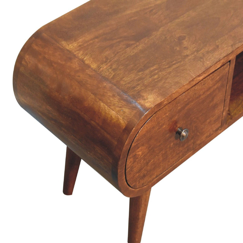 Solid Wood Circular TV Unit