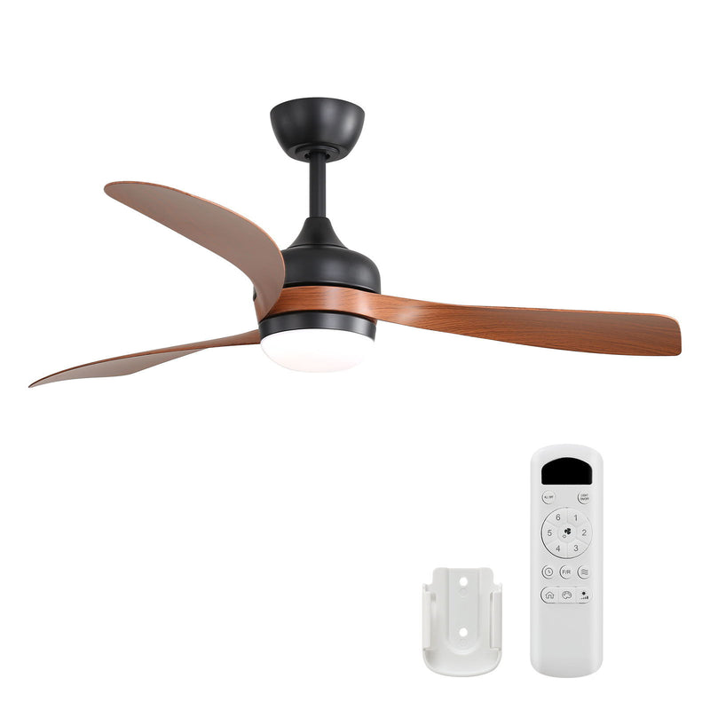 Ceiling Fan With 3 Blades, Remote Control, Reversible DC Motor, Noiseless Operation, 3 Downrods