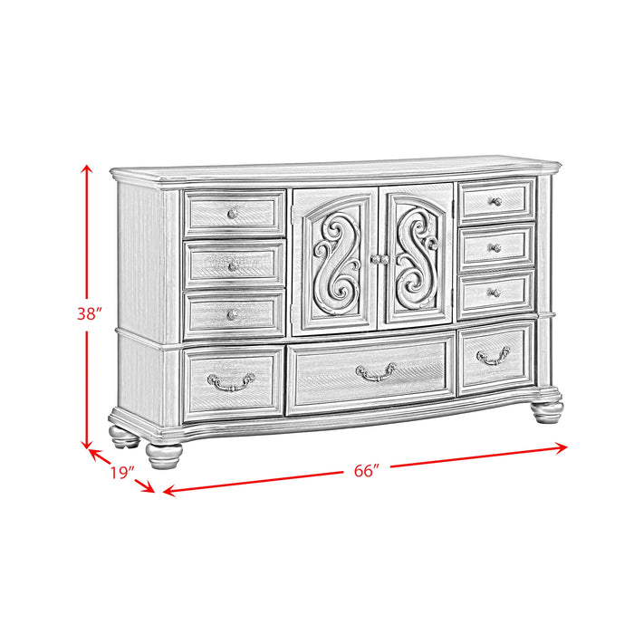 Brunswick Bedroom Set with 2 Nightstands in Mahogany