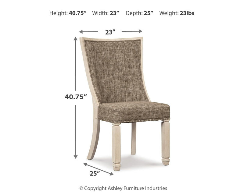 Bolanburg - Dining UPH Side Chair (Set of 2) - Lattice Back - Brown / Beige