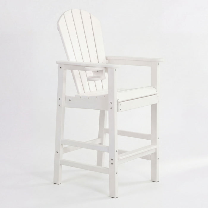 Bar Height Adirondack Chair With Cup Holder And Armrests