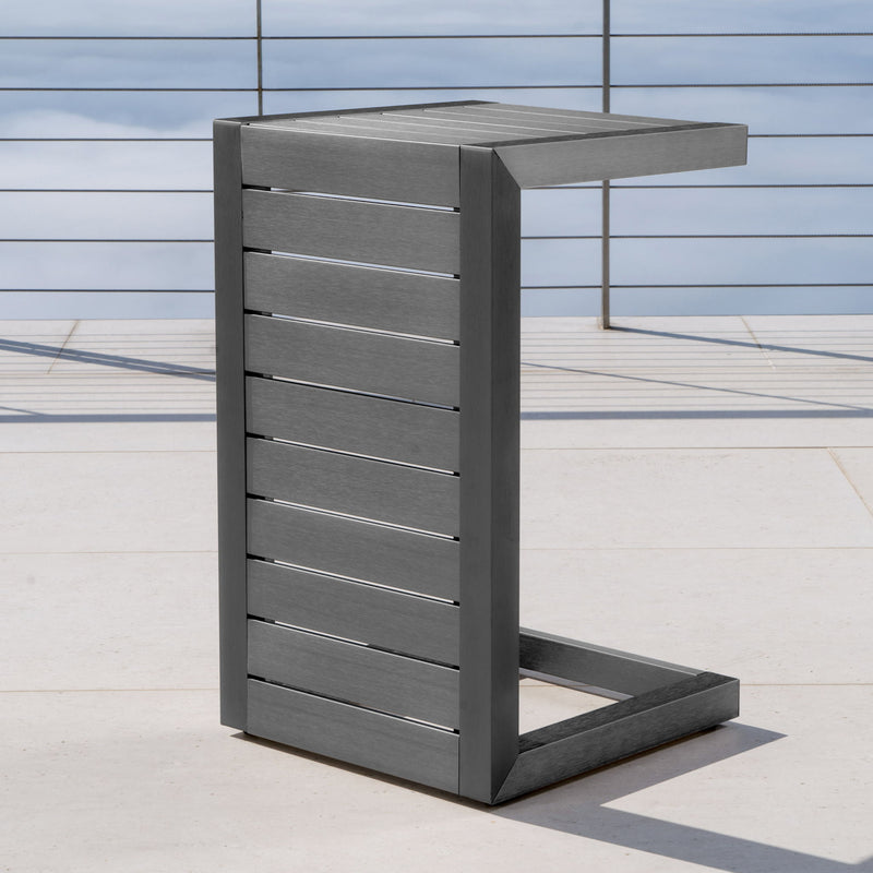 Aluminum Outdoor C - Shaped Side Table For Patio