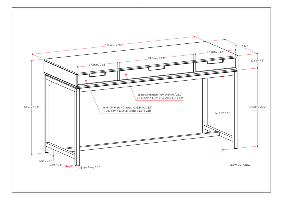 Banting - Desk - Walnut Brown