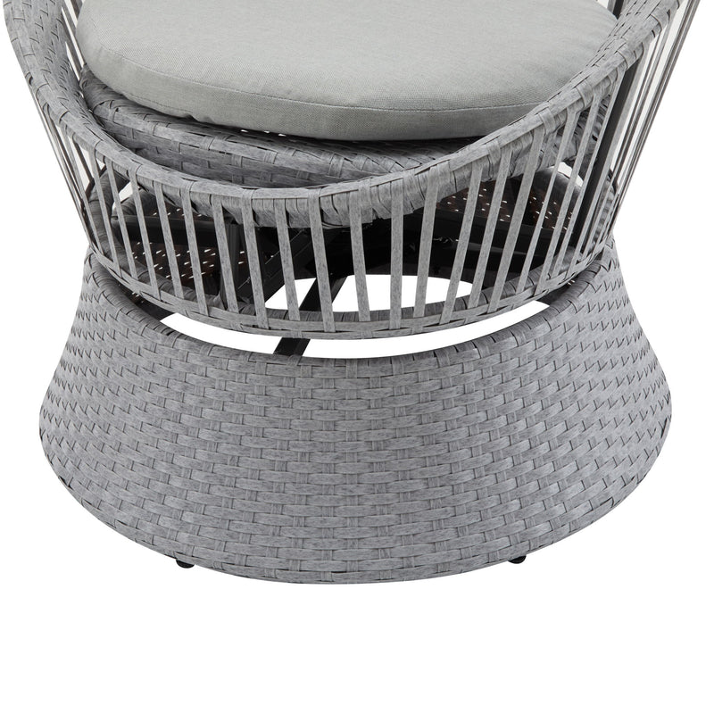 Modern Swivel Wicker Lounge Chair With Round Design