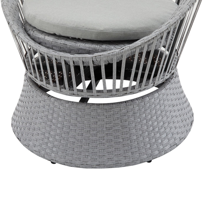 Modern Swivel Wicker Lounge Chair With Round Design