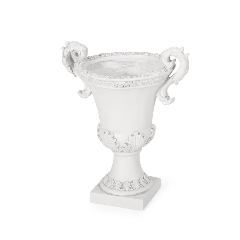 Roman Style Garden Urn Planter - Antique White