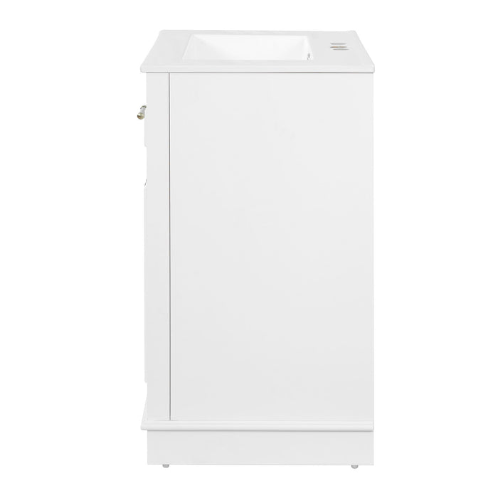 Bathroom Vanity With Integrated Sink, 2 Door Cabinet With Tip Out Drawer, Rectangular Design